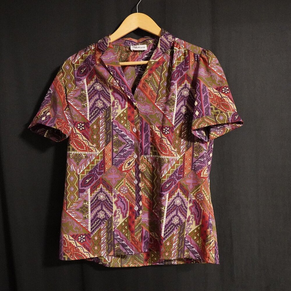 Levi Strauss & Co. M Shirt Mens Vintage 80s 90s Abstract Geometric Boxy Fit